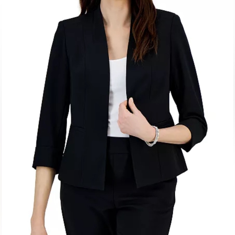 Kasper Open Jacket Black Plus Size 24W 0945